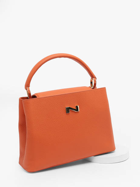 Leather Magnolia Top-handle Bag Nathan baume Orange eden 3 other view 2