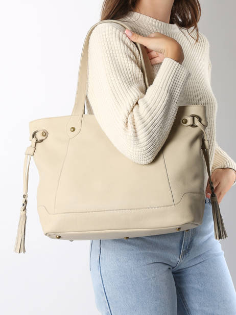 Sac Porté épaule A4 Cow Cuir Basilic pepper Beige cow 155N vue secondaire 1