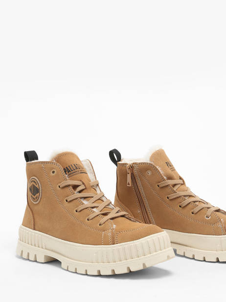 Boots Pallashock Zip In Leather Palladium Brown women 74353252 other view 2