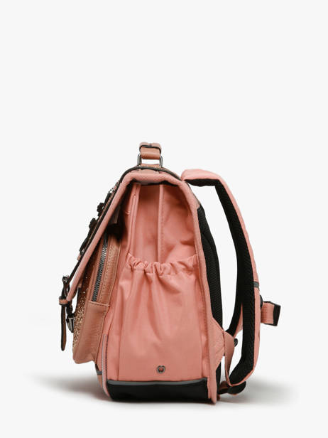 Satchel For Kids 2 Compartments Cameleon Pink vintage fantasy CA38 other view 2