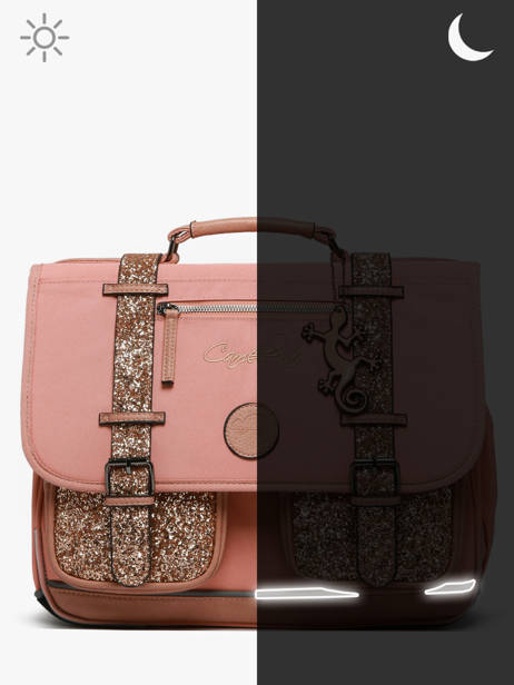 Satchel For Kids 2 Compartments Cameleon Pink vintage fantasy CA38 other view 7