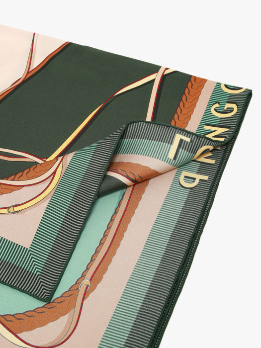 Longchamp Soie gots Foulard Vert