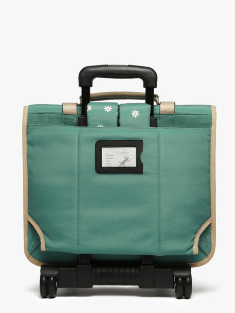 3-compartment Wheeled Satchel Cameleon Green vintage fantasy CR41 other view 5