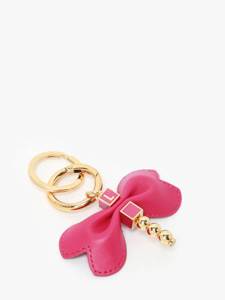 Leather Dragonfly Keychain Lancel Pink charms A13868 other view 1