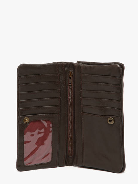 Leather Cow Wallet Basilic pepper Brown cow BCOW96 other view 1