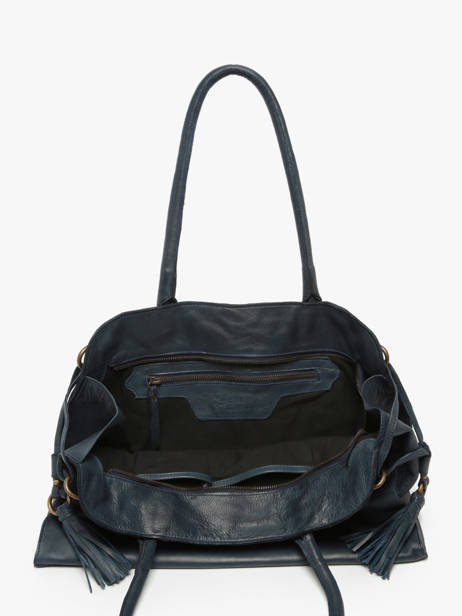 Shoulder Bag Cow A4 Leather Basilic pepper Blue cow BCOW85 other view 3