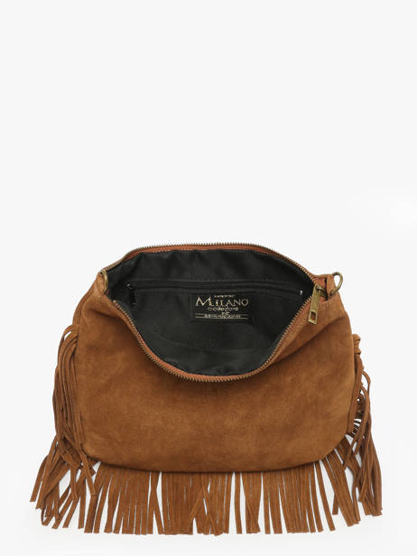 Crossbody Bag Velvet Leather Milano Brown velvet VE241117 other view 3