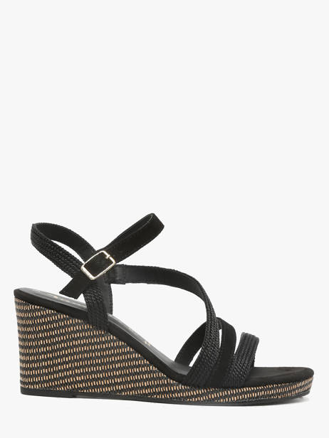 Wedge Sandals In Leather Tamaris Black women 44