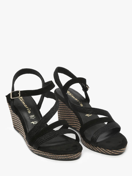 Wedge Sandals In Leather Tamaris Black women 44 other view 1