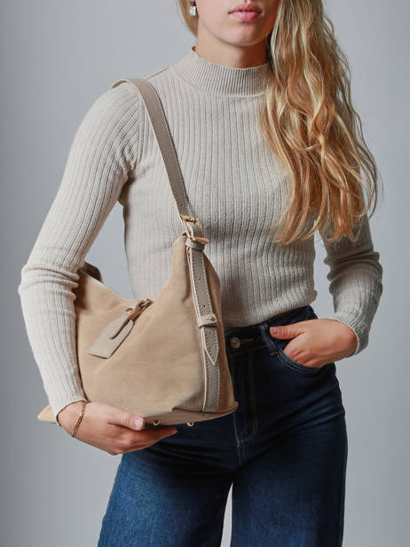 Shoulder Bag Velvet Caviar Leather Milano Beige velvet caviar VC250610 other view 1