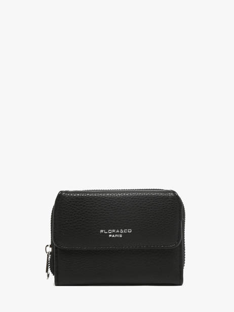 Compact Zip Wallet Classic Miniprix Black grained H6012
