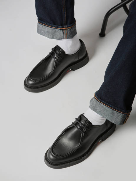 Derby Shoes In Leather Tommy hilfiger Black men 5588BDS other view 1