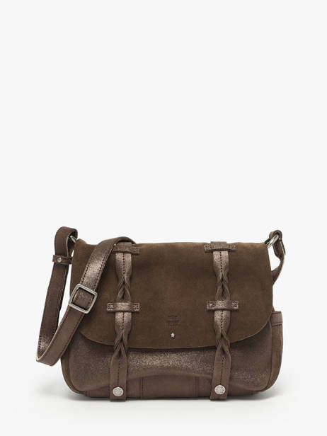 Shoulder Bag Vintage Leather Mila louise Brown vintage 3677XV