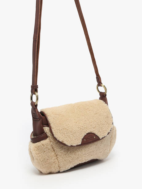 Sac Bandoulière Vintage Cuir Mila louise Beige vintage 35231TC vue secondaire 2