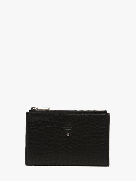 Wallet Leather Mila louise Black vintage 3576E
