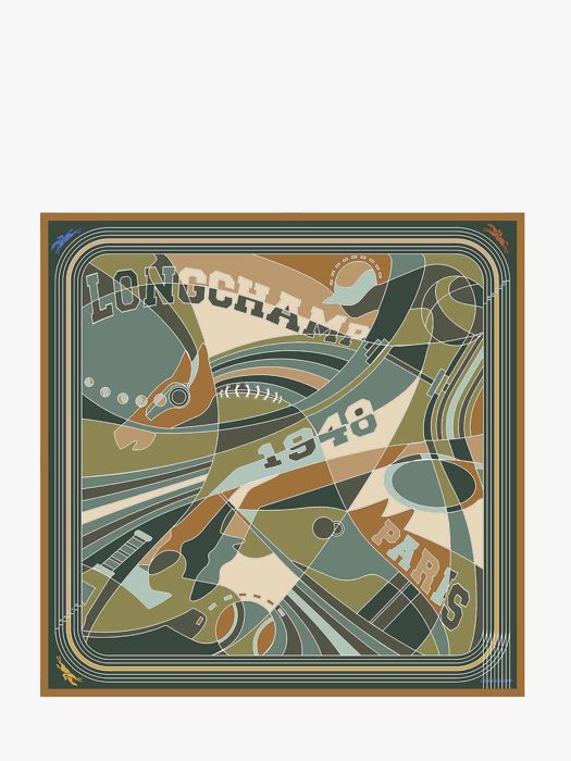 Longchamp Soie gots Foulard Jaune