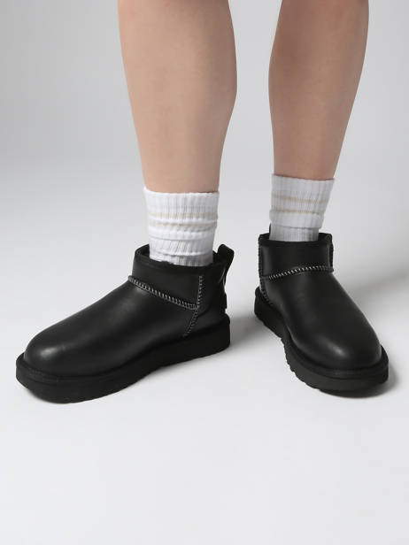 Boots In Leather Ugg Black women 1163490 other view 1