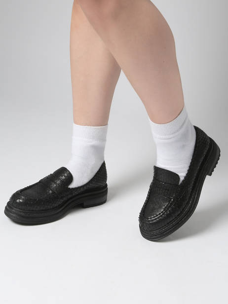 Mocassins En Cuir Aliwell Noir women A0234 vue secondaire 1