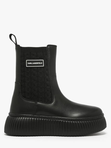 Boots Kreeper In Leather Karl lagerfeld Black women KL42365