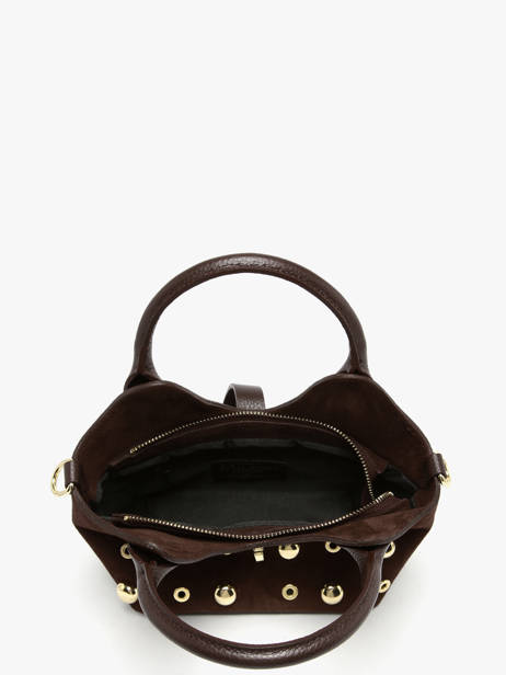 Satchel Velvet Studs Milano Brown velvet studs VS25091 other view 3