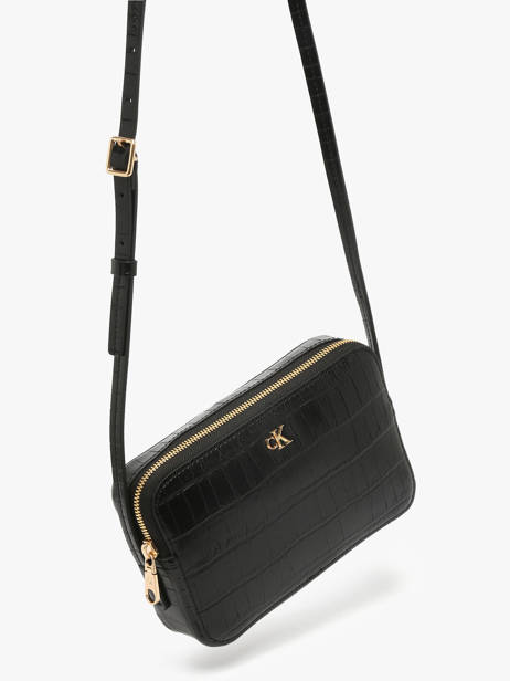 Sac Bandoulière Croc Embossed Mono Calvin klein jeans Noir croc embossed mono 4F3285G vue secondaire 2