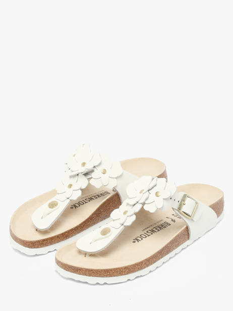Mules Gizeh Flower En Cuir Birkenstock Blanc women 1026735 vue secondaire 1
