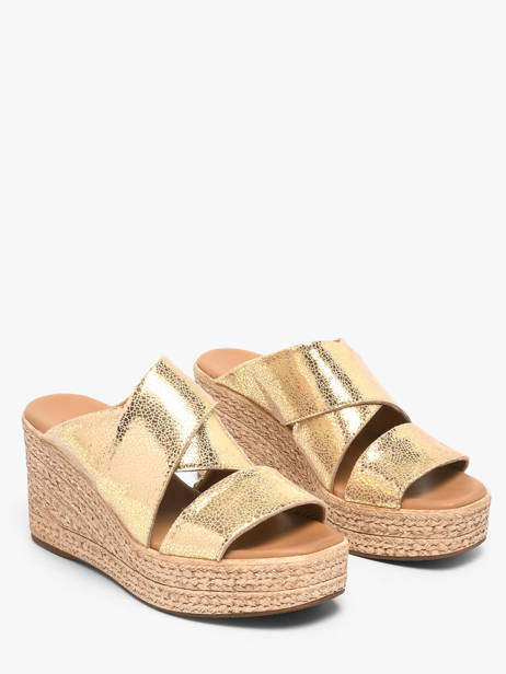 Mules Talon Compensé En Cuir Aliwell Or women A126190 vue secondaire 1